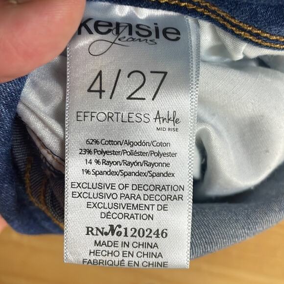 Kensie effortless ankle mid rise distressed jeans women’s 4 - Picture 10 of 13
